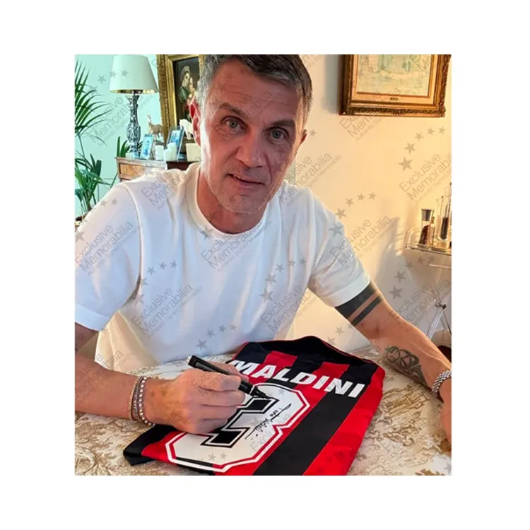 Three For AC Milan Team Jersey Deluxe Framing, Outer Frame Approx. 105x70cm-2
