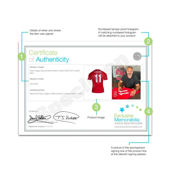 Three For Ziggs Signed Manchester United 2022-23 Season Jersey EM Certificate Framed And Mounted-7