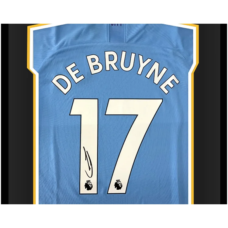 Three For Manchester City Team Jersey Exquisite Mounting, Outer Frame Approx. 65x85cm-1