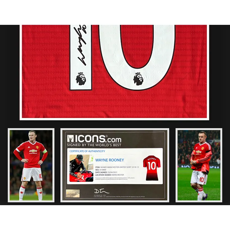 Three For Manchester United Team Jersey Included Icons Certificate, Deluxe Mounting, Outer Frame Approx. 65x85cm-2