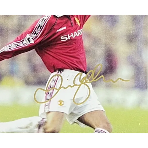 Three For Collection, Baby Beckham, Autographed Photo, Framed, Includes SA Certificate, Manchester United Size 7-4
