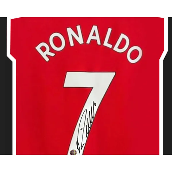 Three For Cristiano Ronaldo Ronaldo Manchester United Team Jersey EM Certificate Framed-6