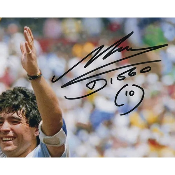 Three For Ball King Maradona World Cup Argentina Team Signed Photo Piece Included SA Certificate Framed-1