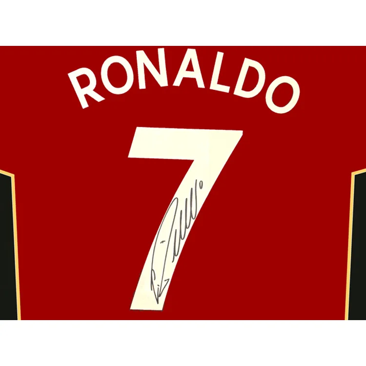 Three For Manchester United Team Ball Jersey Deluxe Mounting, Outer Frame Approx. 75x105cm Unisex-3