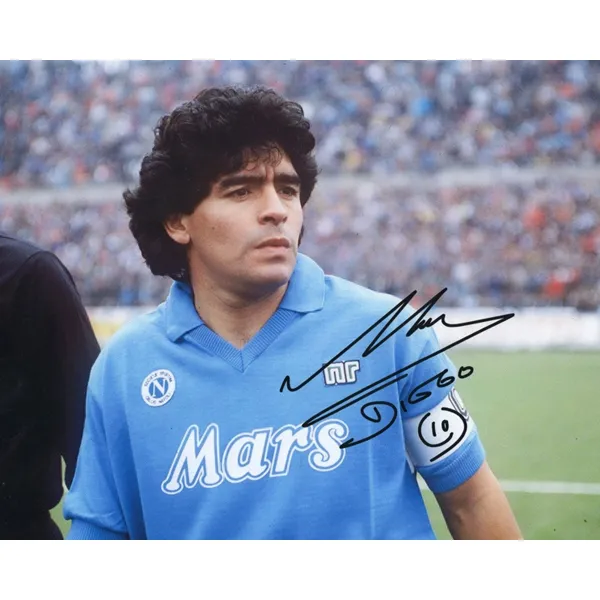 Three For Diego, Maradona, Autographed Photo, Framed, Includes SA Certificate, Napoli Period-1