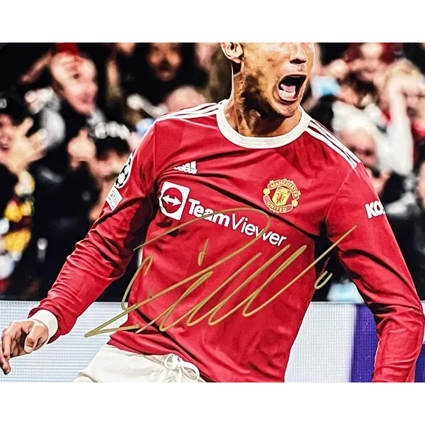 Three For Collection CR7 Ronaldo Hand-Signed Photo 20-Inch Framed Manchester United 21/22 Includes SA Certificate-3