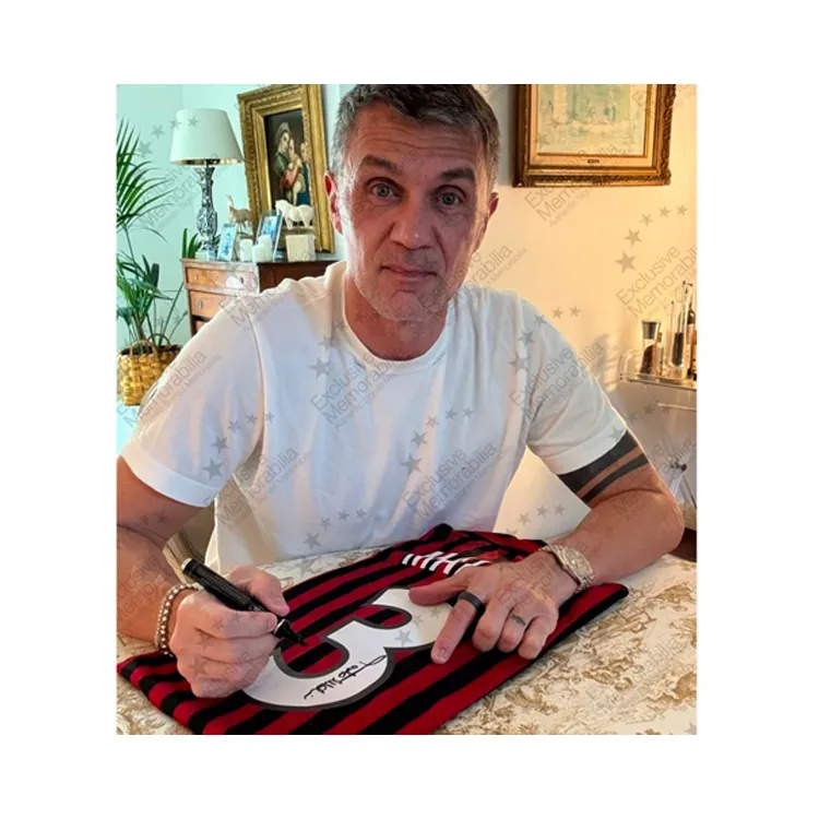 Three For AC Milan Team Jersey Deluxe Framing, Outer Frame Approx. 105x70cm-2