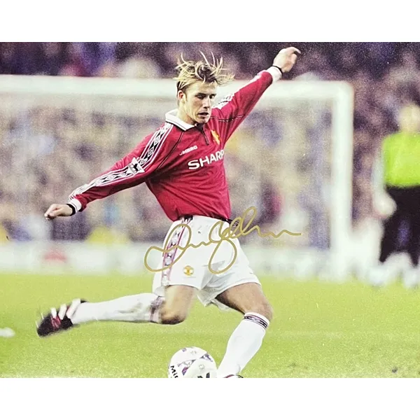 Three For Collection, Baby Beckham, Autographed Photo, Framed, Includes SA Certificate, Manchester United Size 7-2