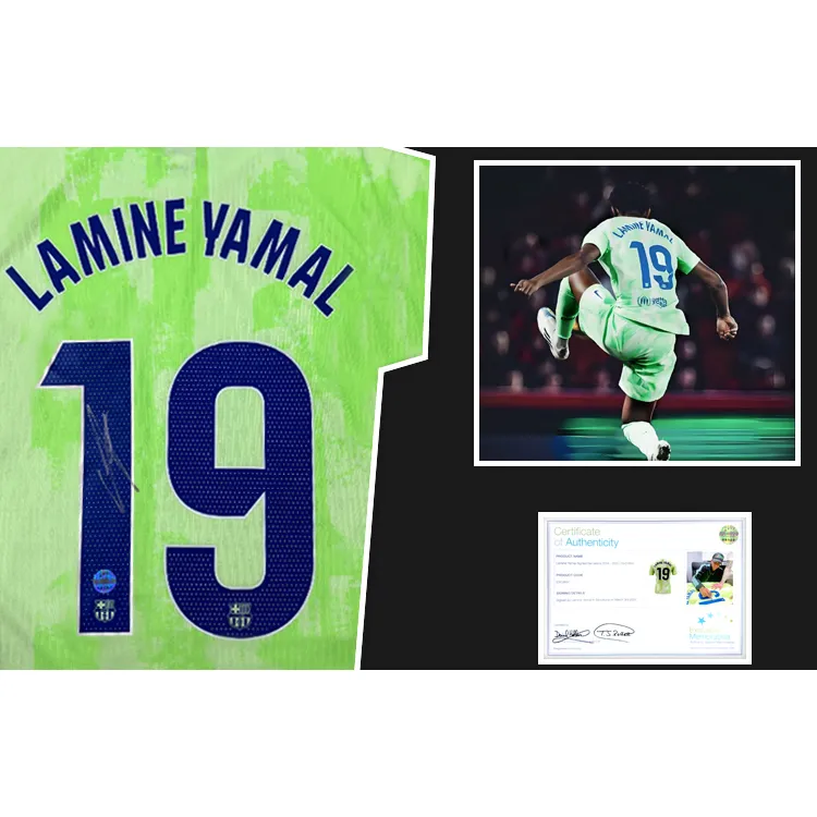 Three For Barcelona Team Jersey EM Certificate, Deluxe Mounting, Outer Frame Approx. 72x98cm Unisex-2