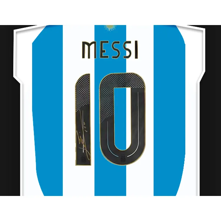 Three For Argentina Team Copa America Jersey Framed Outer Frame Approximately 65x85cm Icons Certificate Unisex-1