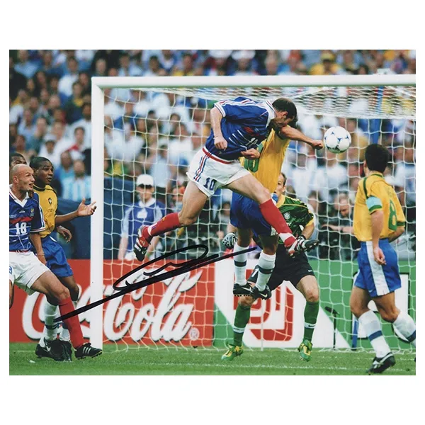 Three For Zidane Signed In Person Photo From 1998 World Cup French Team Header Framed Includes SA Certificate-3
