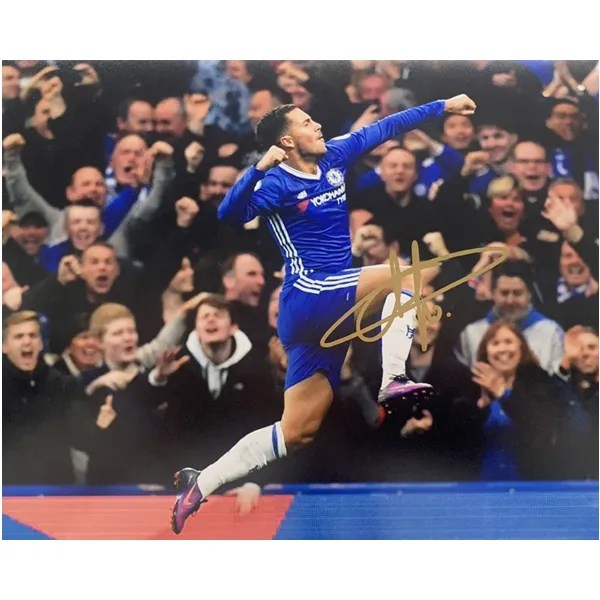 Three For During The Chelsea Era, Eden Hazard, Personally Signed Photo, Including Framed SA Certificate.-5