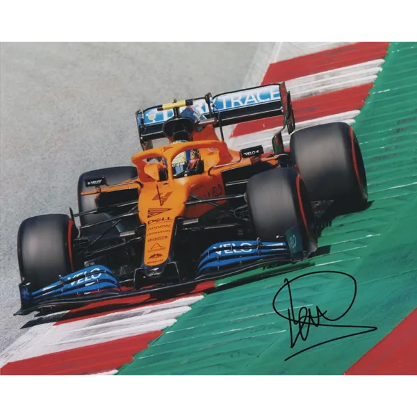 Three For F1 Driver Lando Norris Signed Photo With Certificate Framed-3