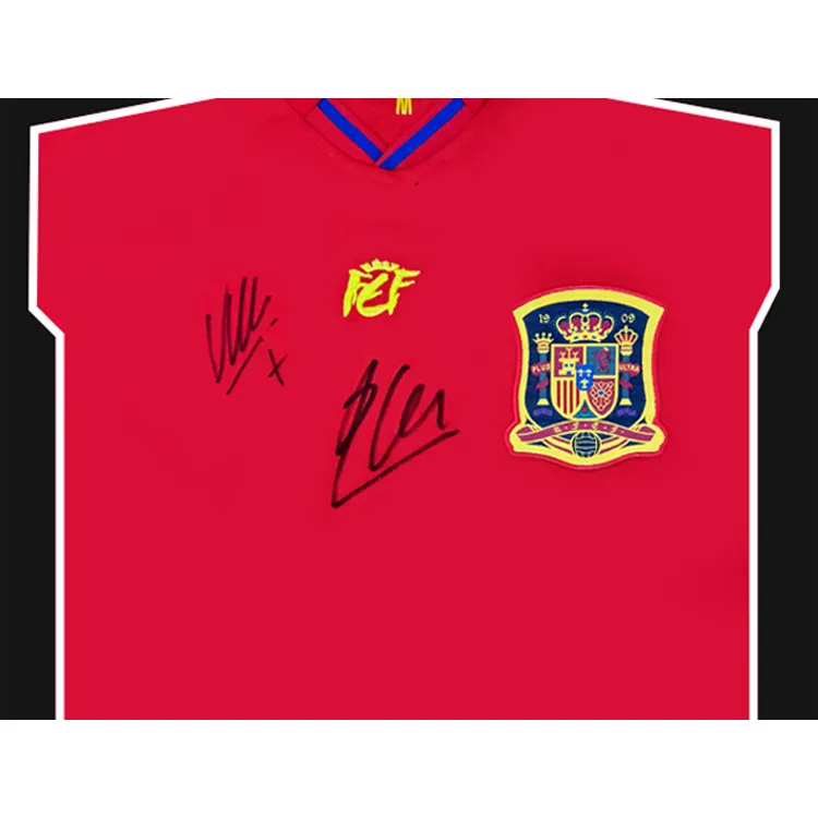 Three For Spanish National Team Jersey Icons Certificate, Deluxe Mounting, Outer Frame Approx. 65x85cm Unisex-1