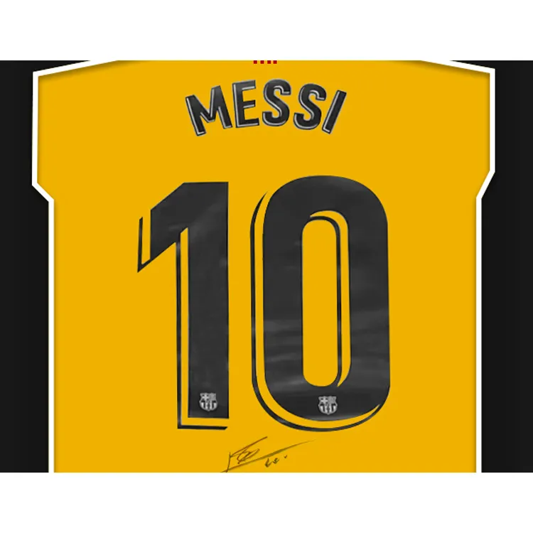 Three For FC Barcelona 2019 20 Season Jersey Framed Outer Frame Approximately 65x85cm Icons Certificate Unisex-1