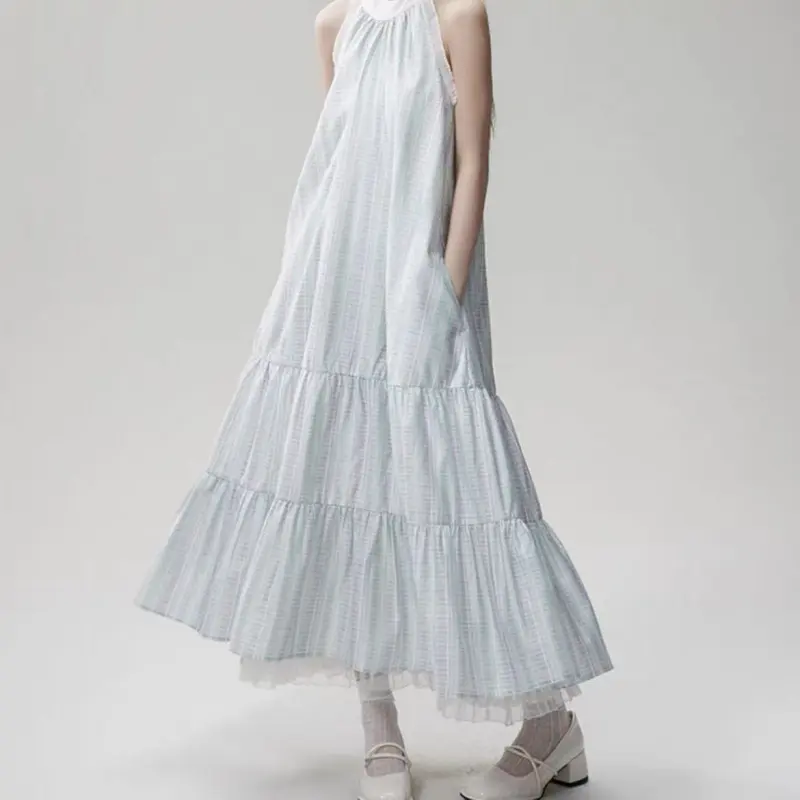 NOOING Sleeveless Dress Women's Blue-2