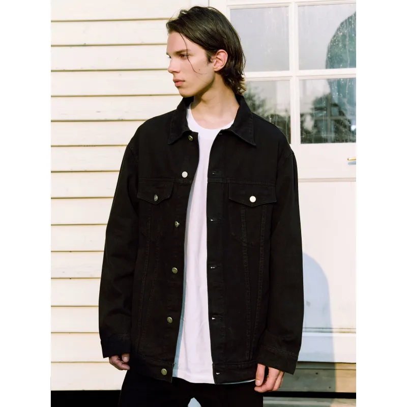 NOOING Denim Jacket Unisex Black-3