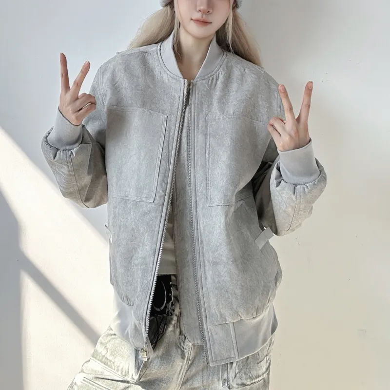 NOOING Jackets & Coats Unisex Light Gray-4