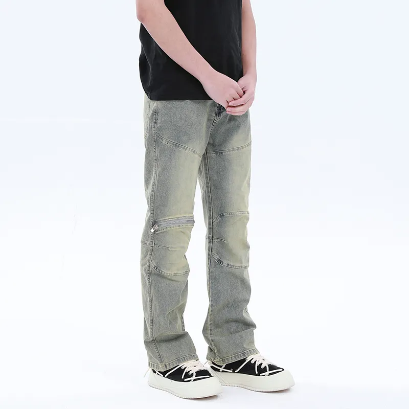 NOOING Jeans Unisex Trendy Versatile, All Season Wearable Yellow Mud-6