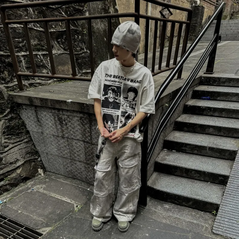 NOOING T Shirts Unisex Light Gray-2