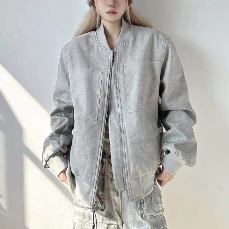 NOOING Jackets & Coats Unisex Light Gray-3