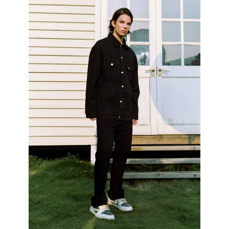 NOOING Denim Jacket Unisex Black-11