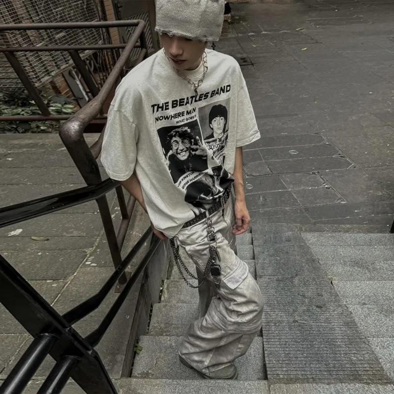 NOOING T Shirts Unisex Light Gray-3