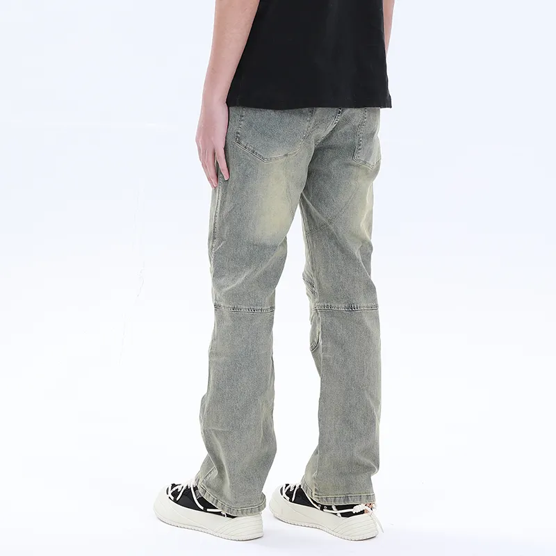 NOOING Jeans Unisex Trendy Versatile, All Season Wearable Yellow Mud-8