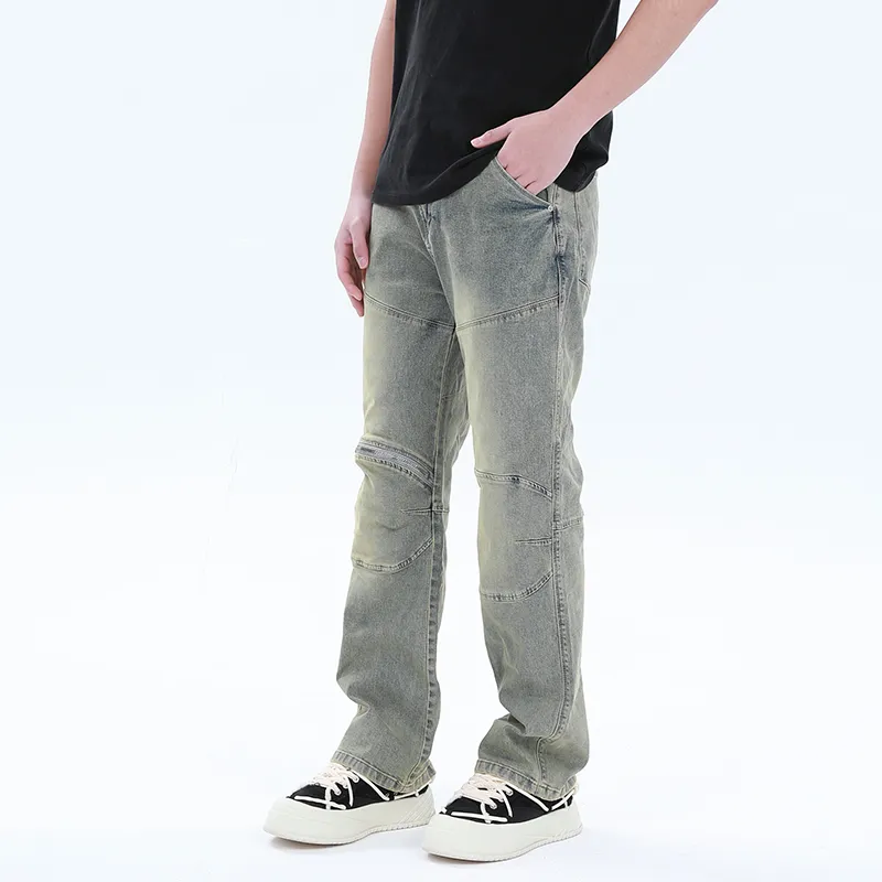NOOING Jeans Unisex Trendy Versatile, All Season Wearable Yellow Mud-4