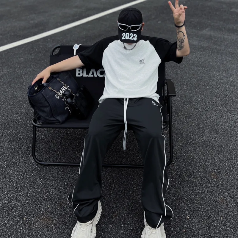 NOOING Casual Pants Unisex Black-6