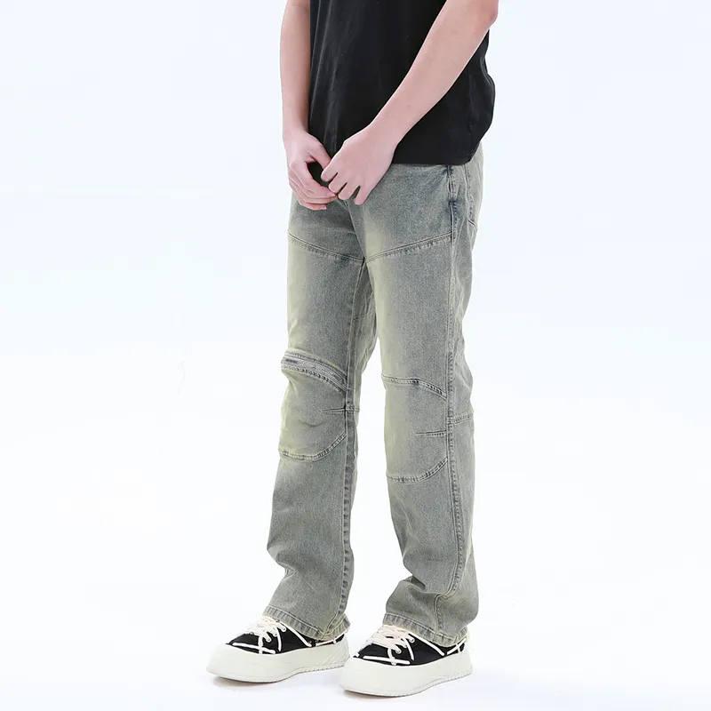 NOOING Jeans Unisex Trendy Versatile, All Season Wearable Yellow Mud-7