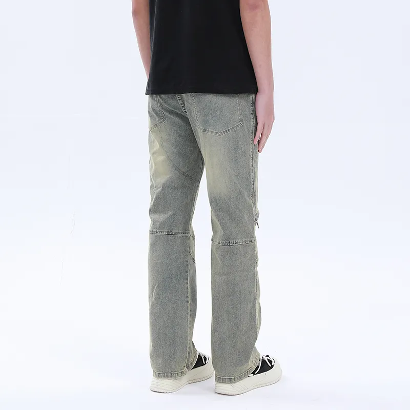 NOOING Jeans Unisex Trendy Versatile, All Season Wearable Yellow Mud-10