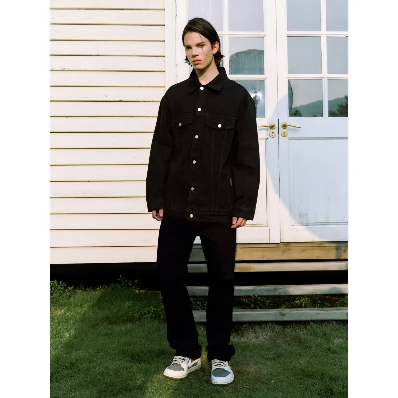 NOOING Denim Jacket Unisex Black-12