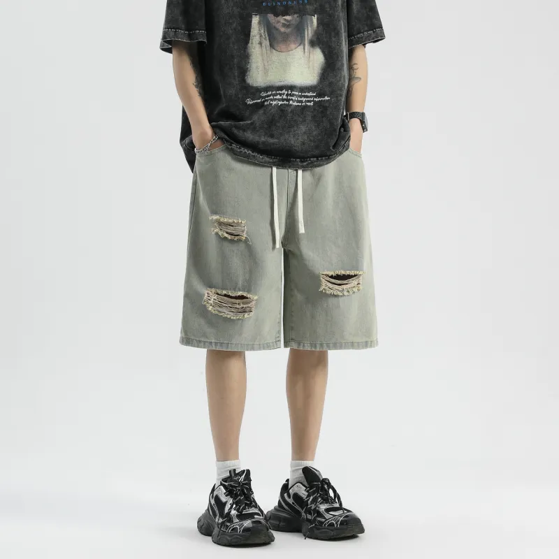GROOL Denim Shorts Unisex Yellow Mud-5