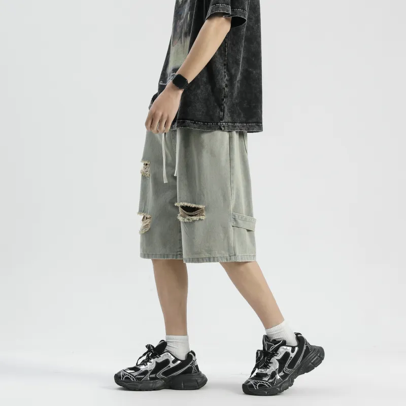 GROOL Denim Shorts Unisex Yellow Mud-7