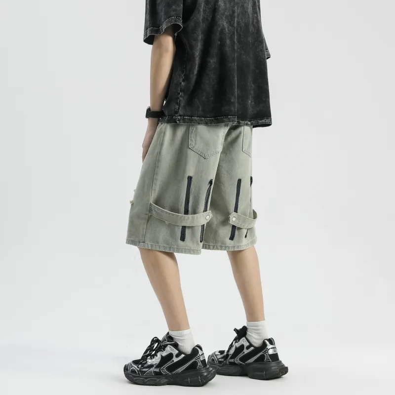 GROOL Denim Shorts Unisex Yellow Mud-4