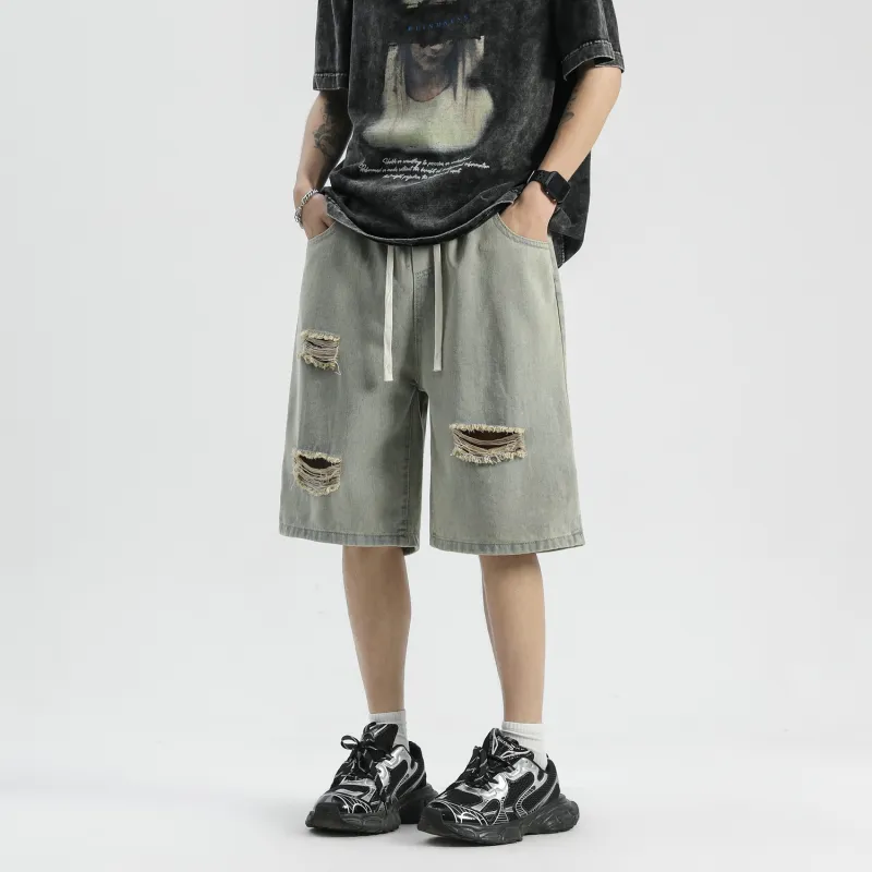 GROOL Denim Shorts Unisex Yellow Mud-3
