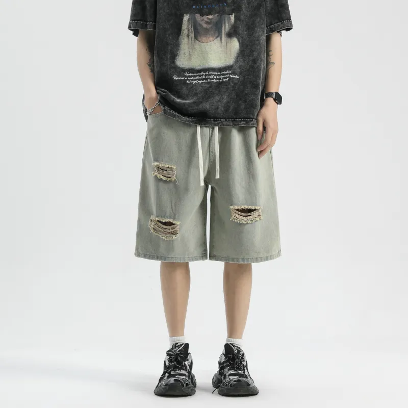 GROOL Denim Shorts Unisex Yellow Mud-2