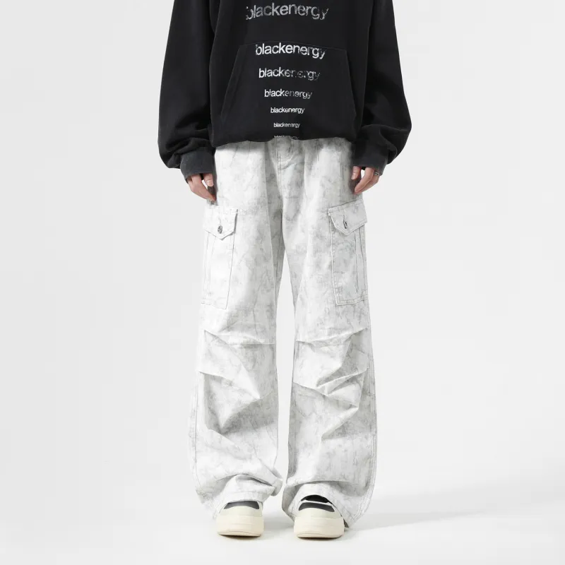 GROOL Jeans Unisex Distressed White-2