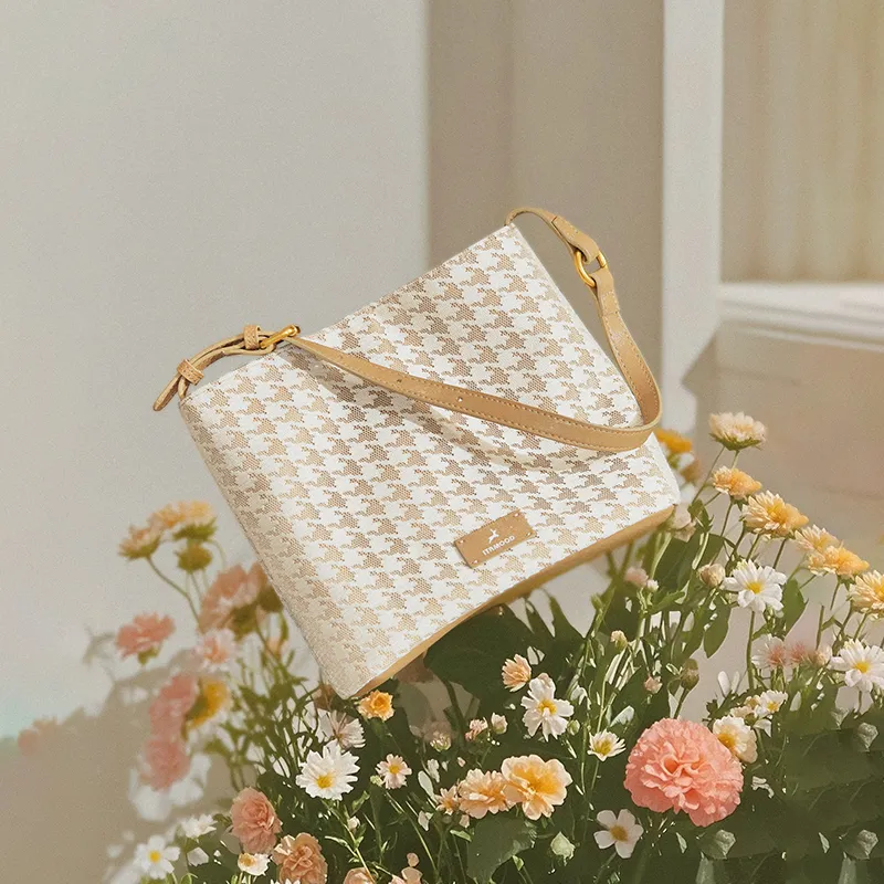 Miao Di Fabric Shoulder Bag Regular Women's Milk Tea Apricot-2