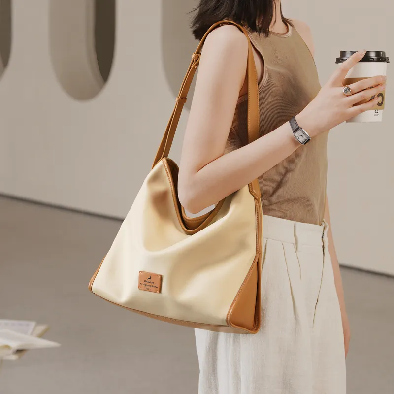 Miao Di Synthetic Leather Shoulder Bag, Crossbody Bag Regular Women's Vanilla Almond White-1