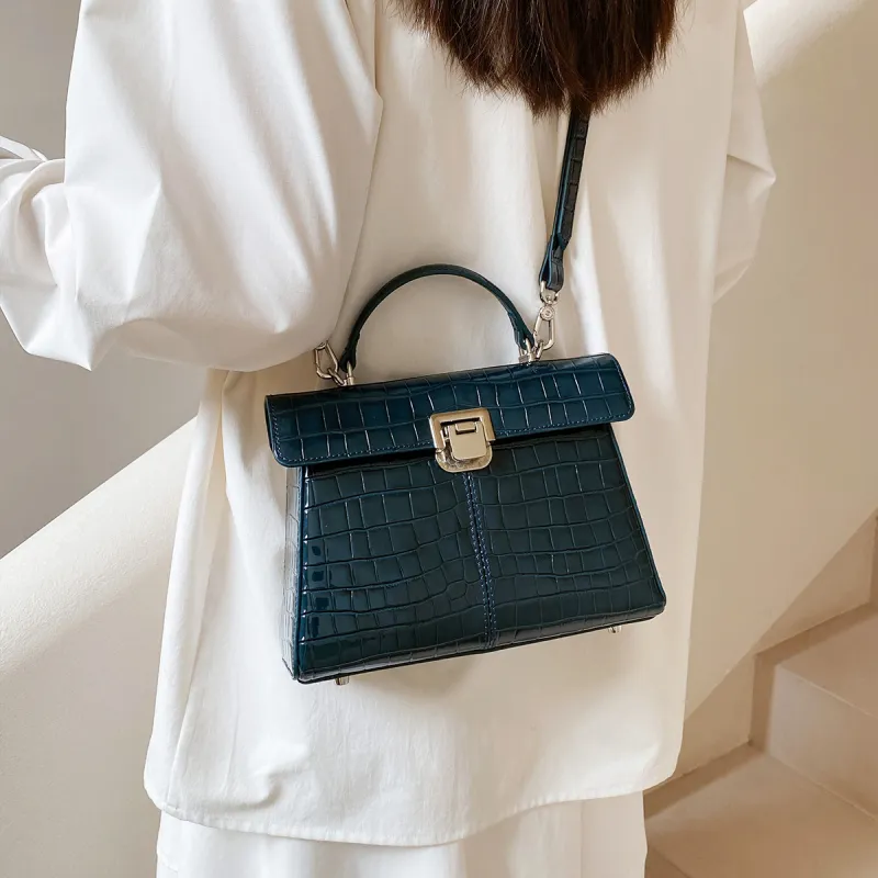 Miao Di Cow Leather Handbag, Shoulder Bag, Crossbody Bag Regular Women's Sapphire Blue-6