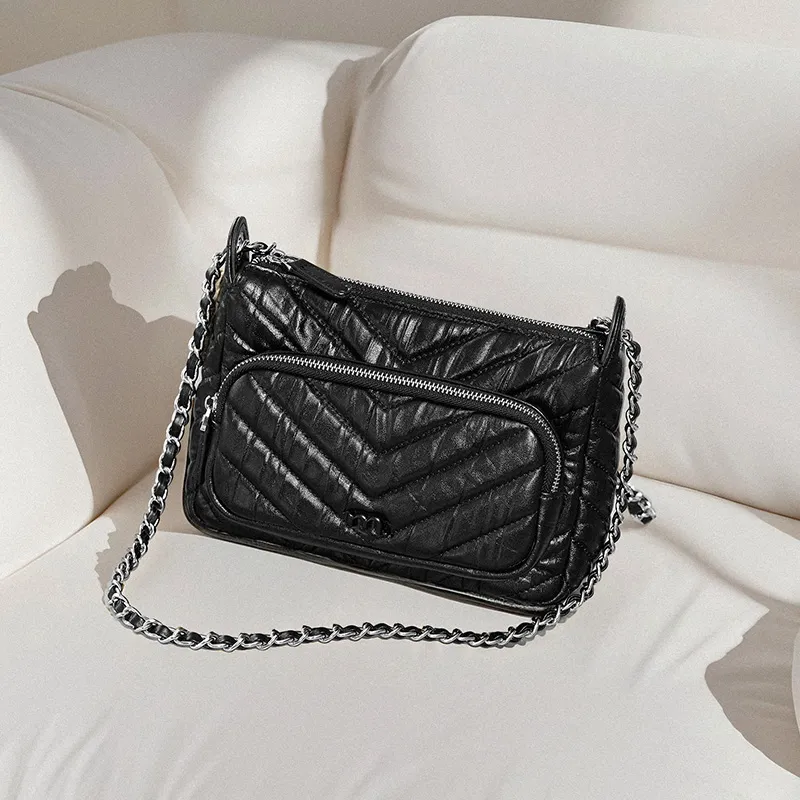Miao Di Cow Leather Shoulder Bag, Crossbody Bag Regular Women's Midnight Black-5
