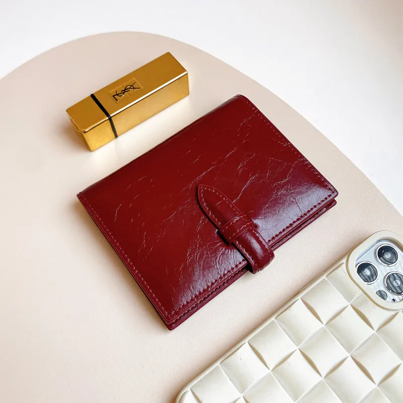 Miao Di Cow Split Leather Wallet Women's Ancora Red-3
