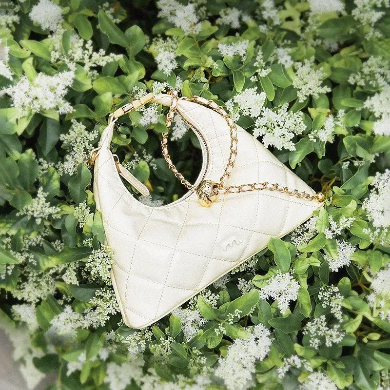 Miao Di Cow Leather Shoulder Bag, Crossbody Bag, Handbag Trumpets Women's Milkshake White-1