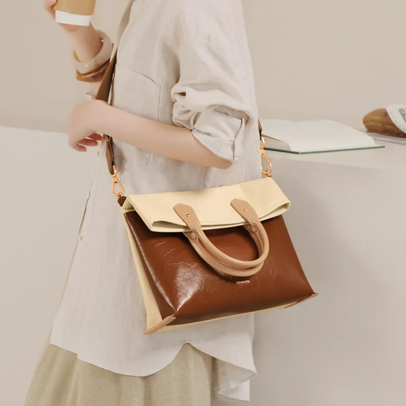 Miao Di Handbags Latte Layered Snow-1