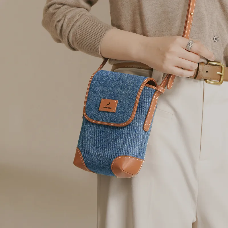 Miao Di Denim Shoulder Bag, Crossbody Bag Regular Women's Denim Blue-4