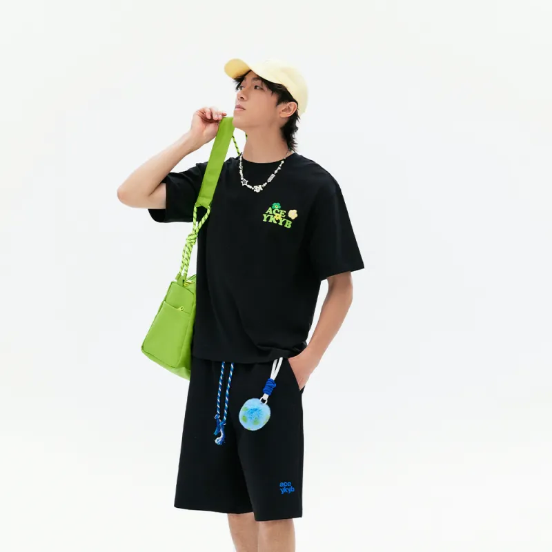 YK&YB Casual Shorts Unisex Black-5