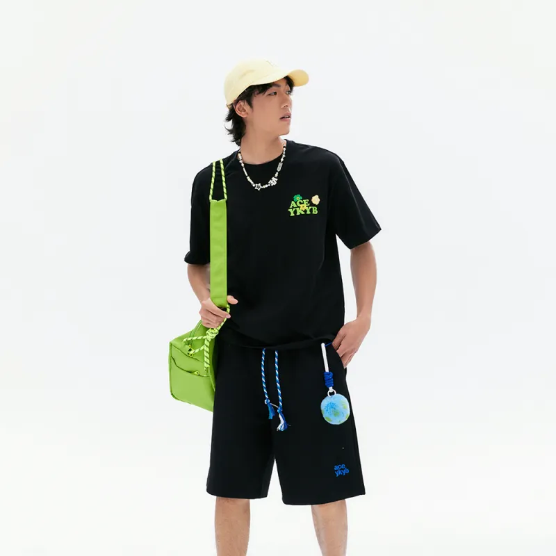 YK&YB Casual Shorts Unisex Black-4