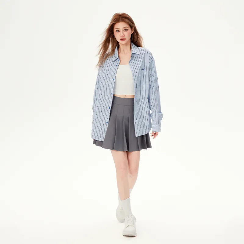 YK&YB Shirts Women's Blue Stripes-3
